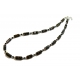 Black Beaded Millefiori Floral Pattern Necklace